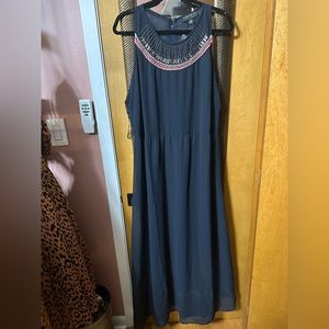 Navy blue long length dress forever 21